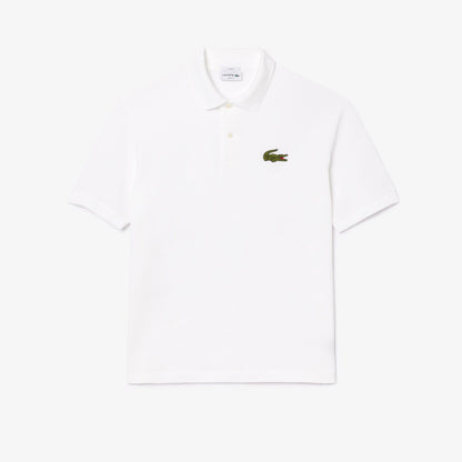 White - Front - Lacoste Unisex Adult L.12.12 Badge Pique Loose Fit Polo Shirt