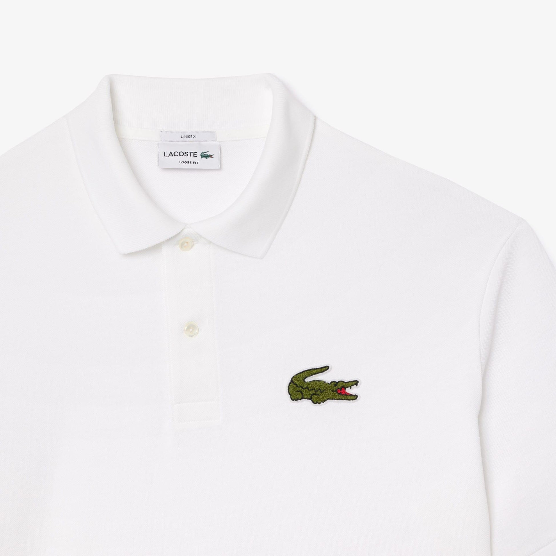 White - Back - Lacoste Unisex Adult L.12.12 Badge Pique Loose Fit Polo Shirt
