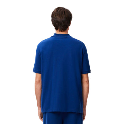 Blue - Back - Lacoste Unisex Adult L.12.12 Badge Pique Loose Fit Polo Shirt