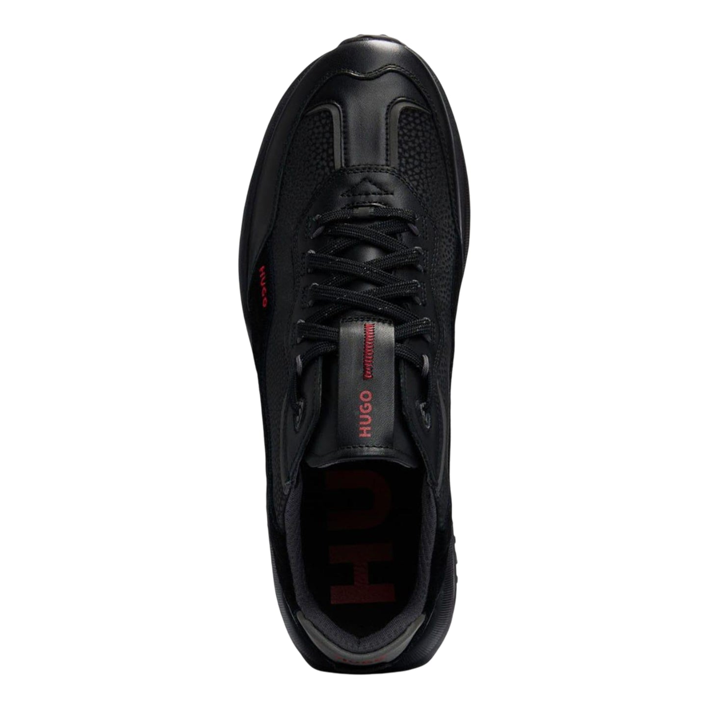 Black - Pack Shot - Hugo Mens Kane Leather Running Trainers