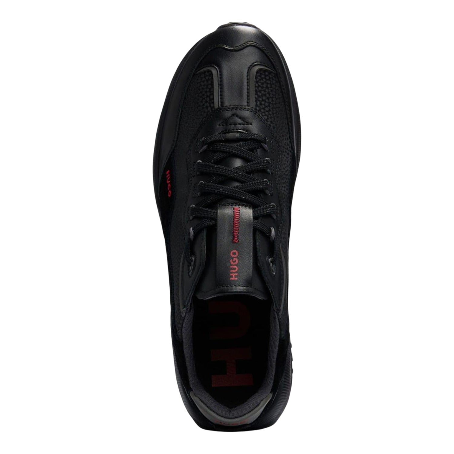 Black - Pack Shot - Hugo Mens Kane Leather Running Trainers