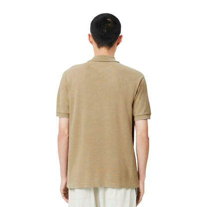 Beige - Back - Lacoste Unisex Adult Orginal L.12.12 Washed Classic Polo Shirt