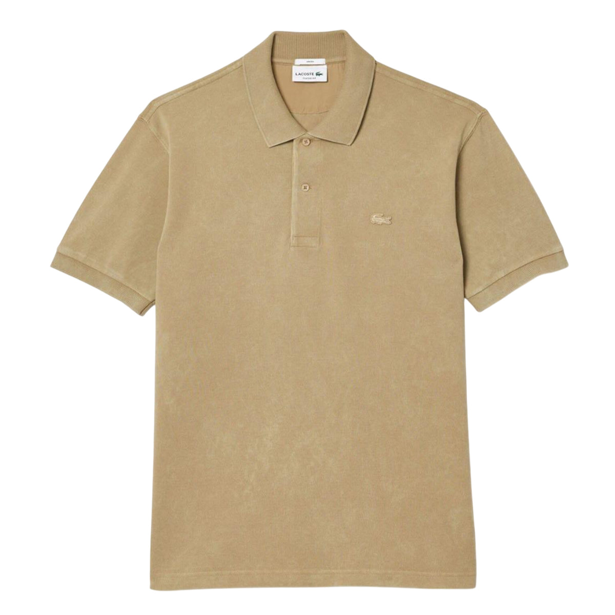 Beige - Front - Lacoste Unisex Adult Orginal L.12.12 Washed Classic Polo Shirt