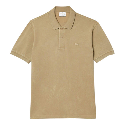 Beige - Front - Lacoste Unisex Adult Orginal L.12.12 Washed Classic Polo Shirt