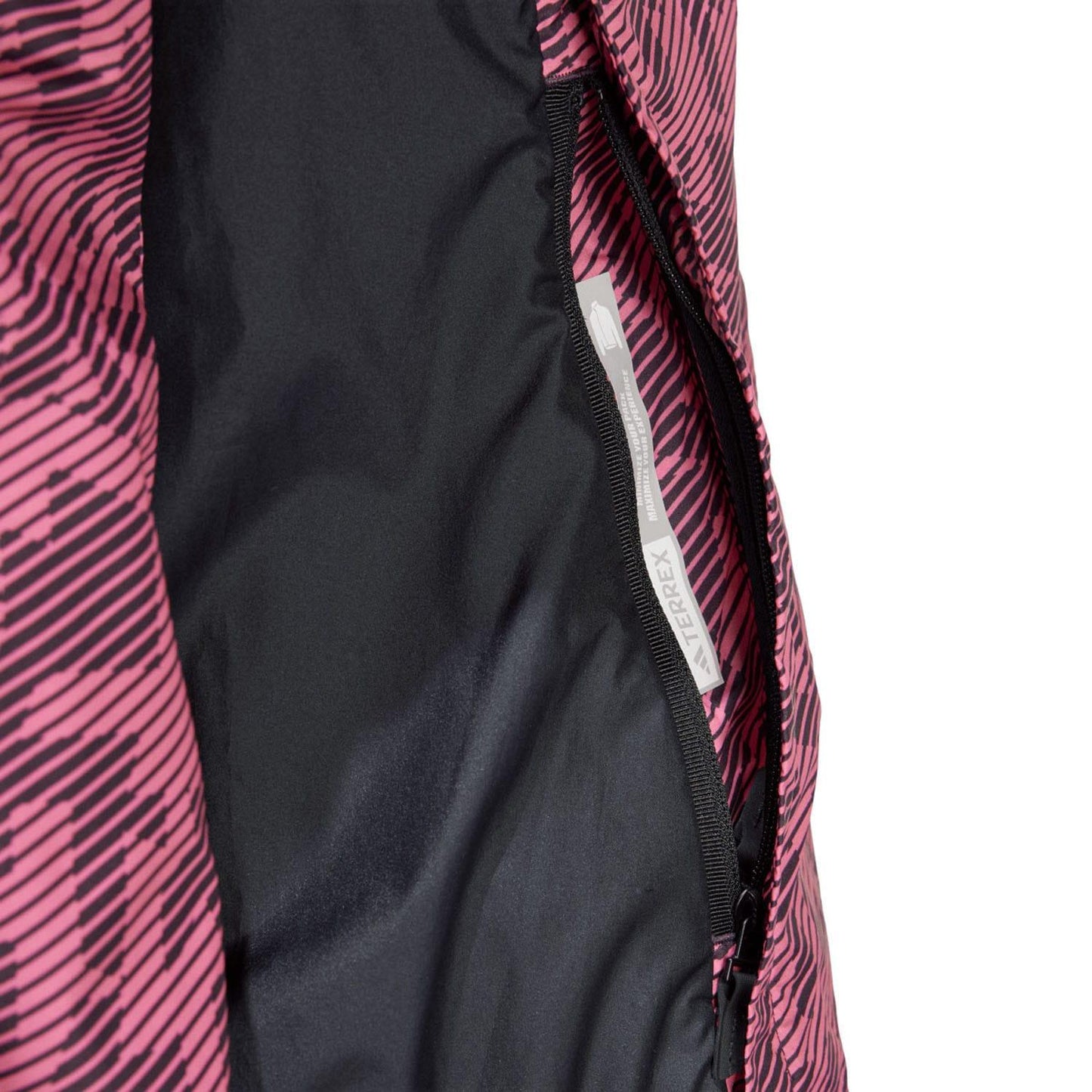 Pink-Black - Side - Adidas Womens-Ladies Terrex Trail Running Wind Jacket