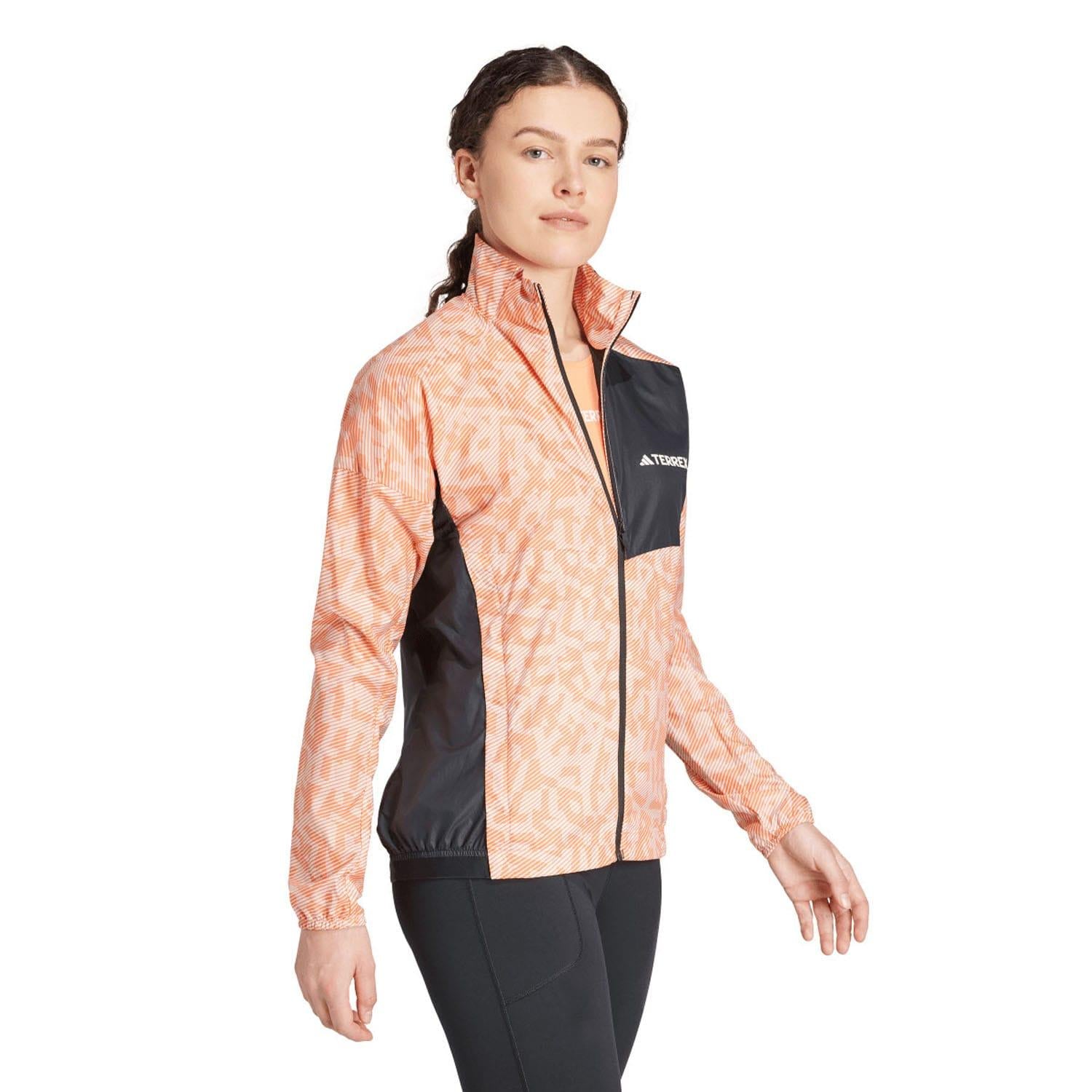 Amber-Black - Lifestyle - Adidas Womens-Ladies Terrex Trail Running Wind Jacket