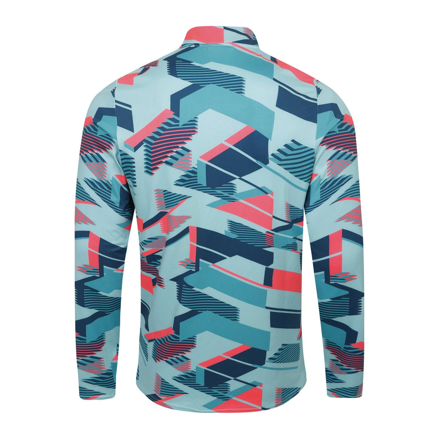 Blue-Pink - Back - Umbro Mens Premier Graphic Print Warm Up Midlayer