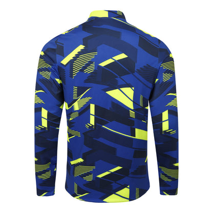 Blue-Yellow - Back - Umbro Mens Premier Graphic Print Warm Up Midlayer