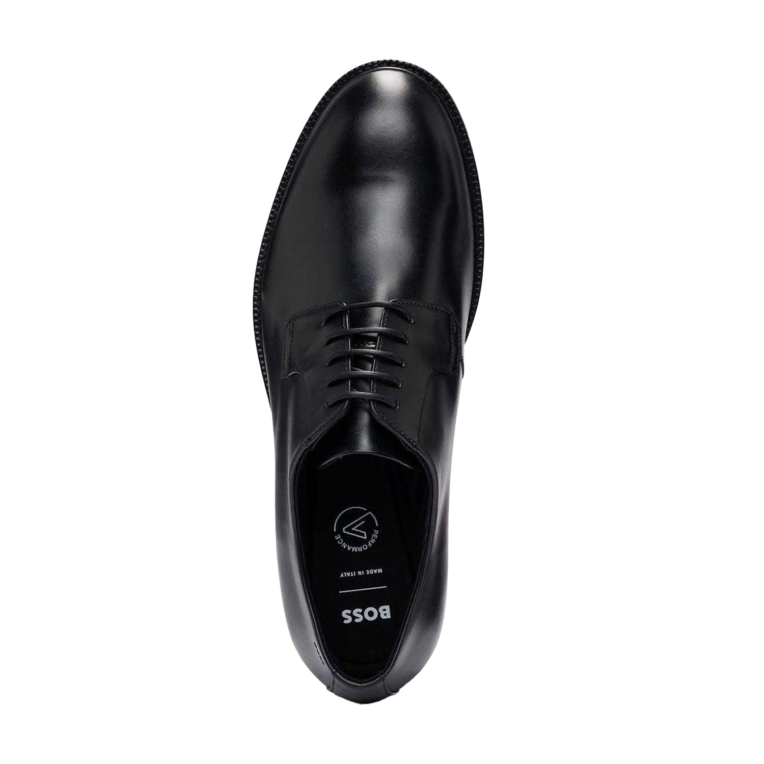 Black - Side - Boss Mens Dressletic Leather Derby Shoes