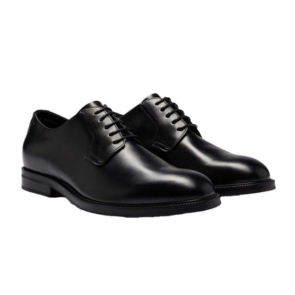 Black - Pack Shot - Boss Mens Dressletic Leather Derby Shoes
