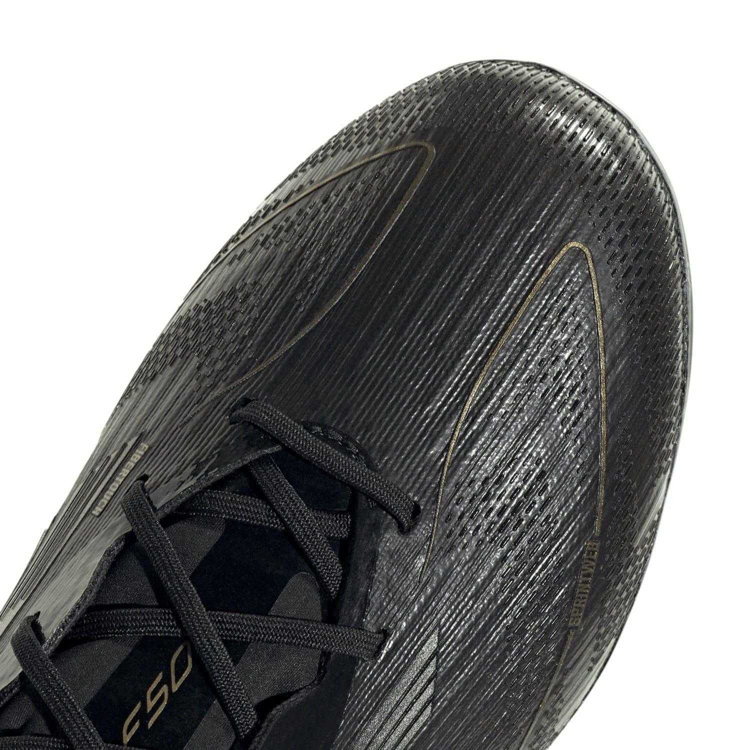 Black - Close up - Adidas Childrens-Kids F50 Pro Firm Ground Football Boots