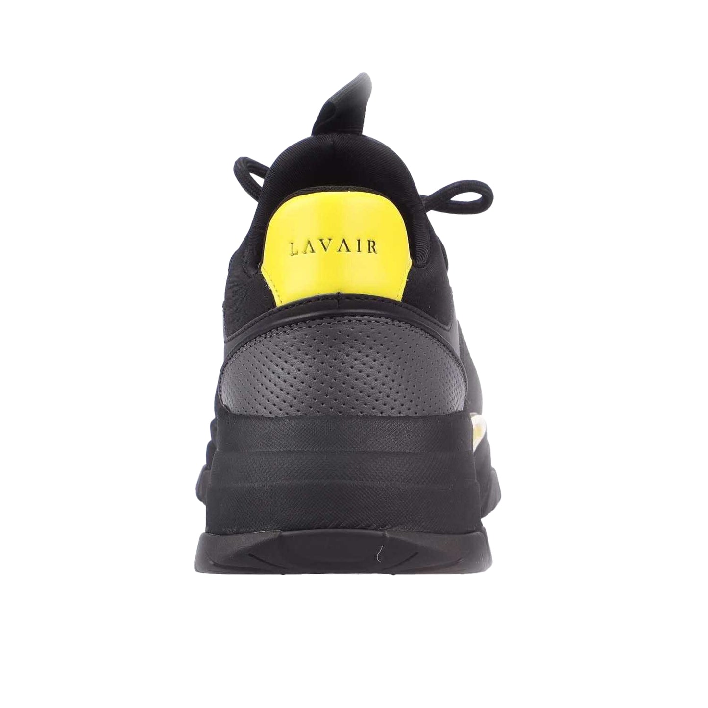 Black-Yellow - Close up - Lavair Mens Creator Evo Suede Trainers