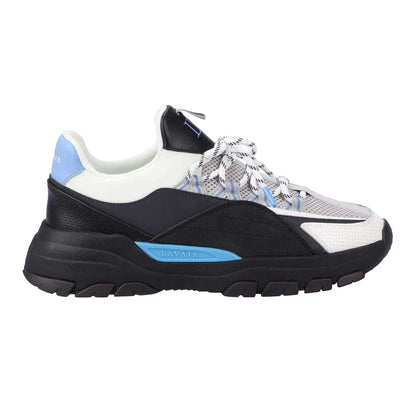 Black-Yellow - Front - Lavair Mens Creator Evo Suede Trainers