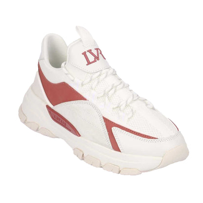White-Red - Front - Lavair Mens Creator Evo Suede Trainers