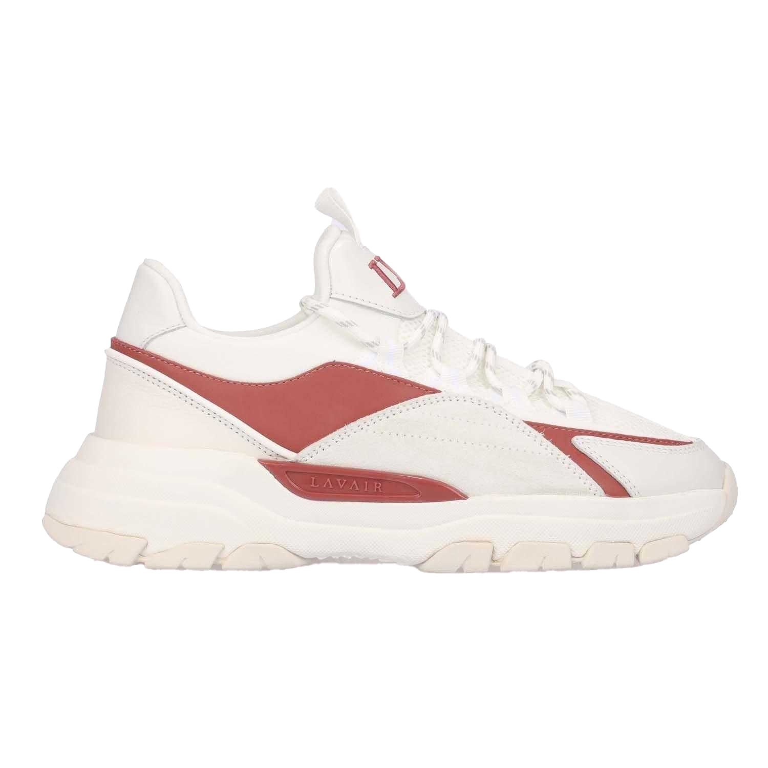 White-Red - Back - Lavair Mens Creator Evo Suede Trainers