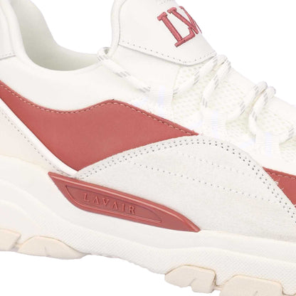 White-Red - Pack Shot - Lavair Mens Creator Evo Suede Trainers