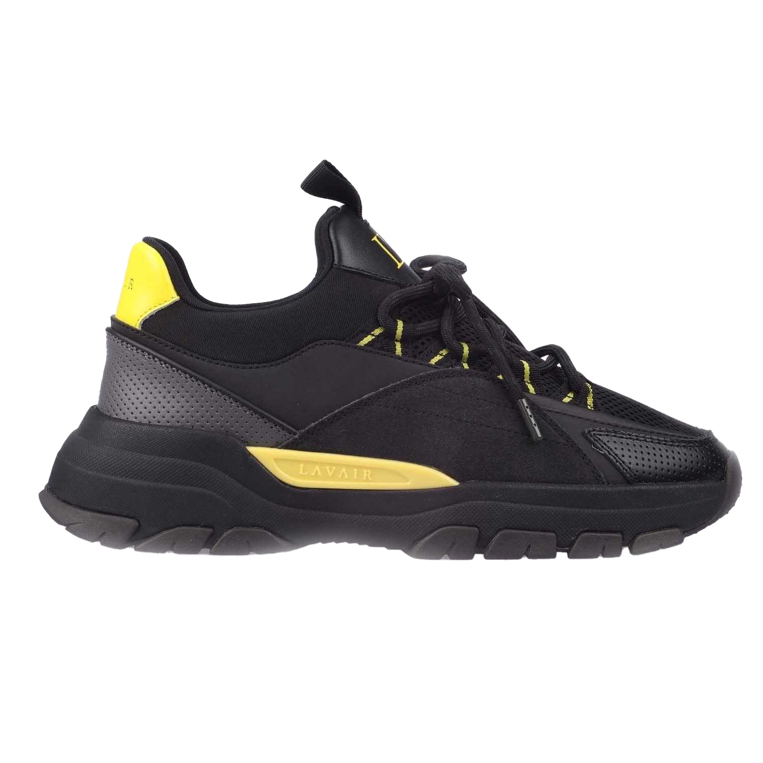 Black-Yellow - Lifestyle - Lavair Mens Creator Evo Suede Trainers