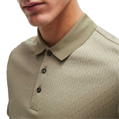Green - Side - Boss Mens L-Perry 65 Regular Polo Shirt