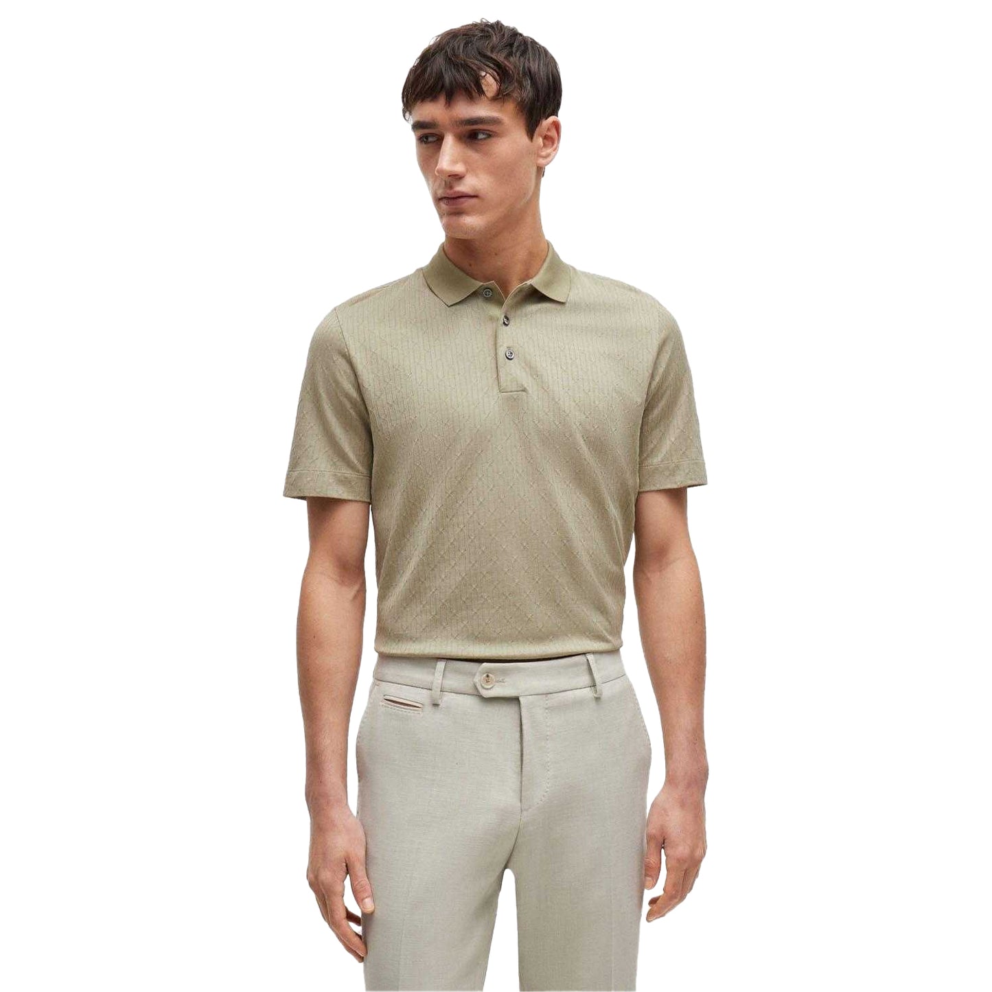 Green - Lifestyle - Boss Mens L-Perry 65 Regular Polo Shirt