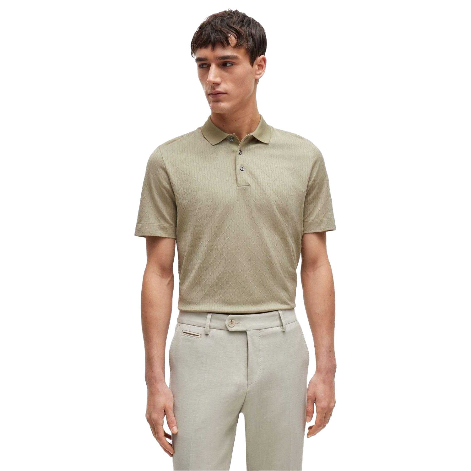 Green - Lifestyle - Boss Mens L-Perry 65 Regular Polo Shirt