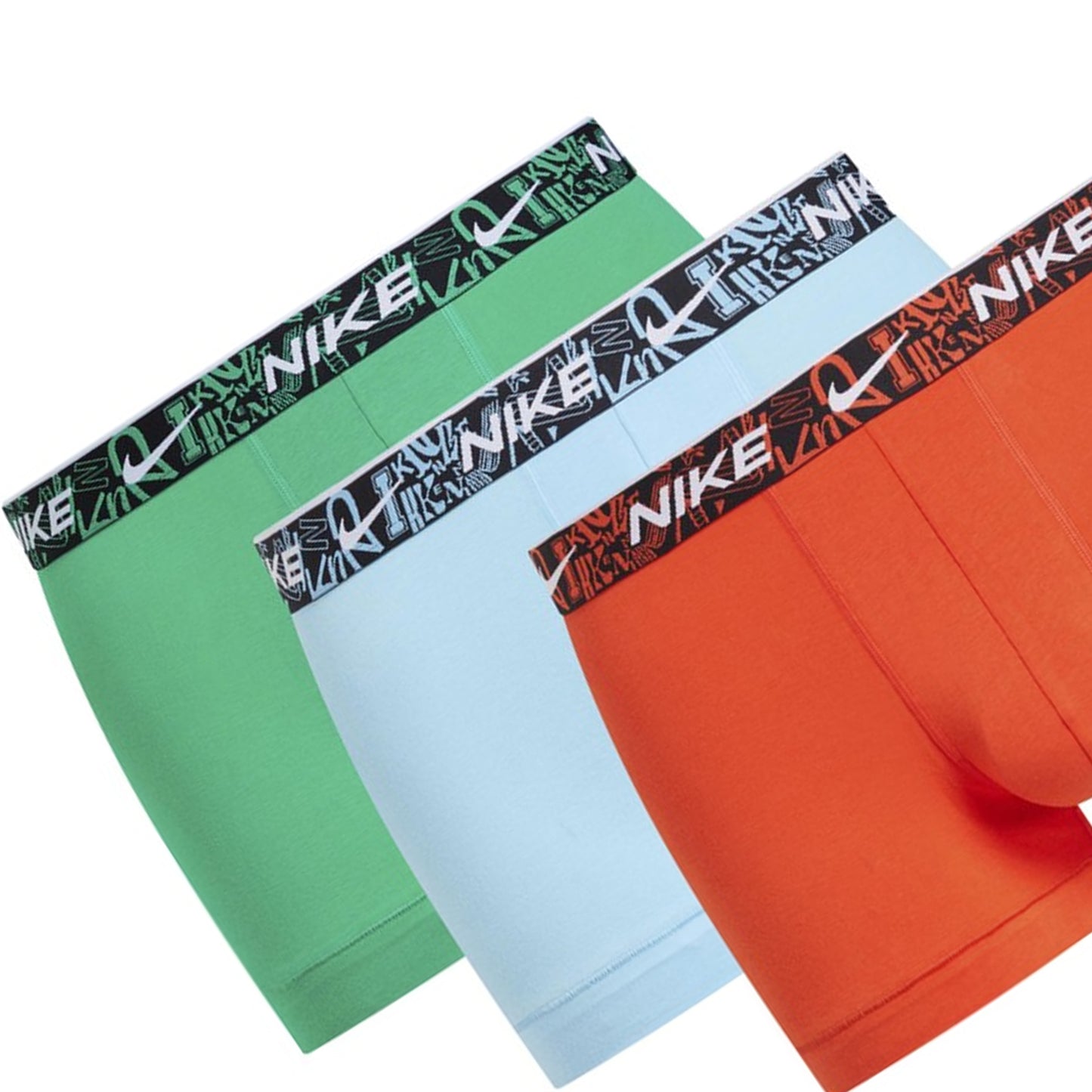 Orange-Blue-Green - Back - Nike Mens Boxer Shorts (Pack of 3)