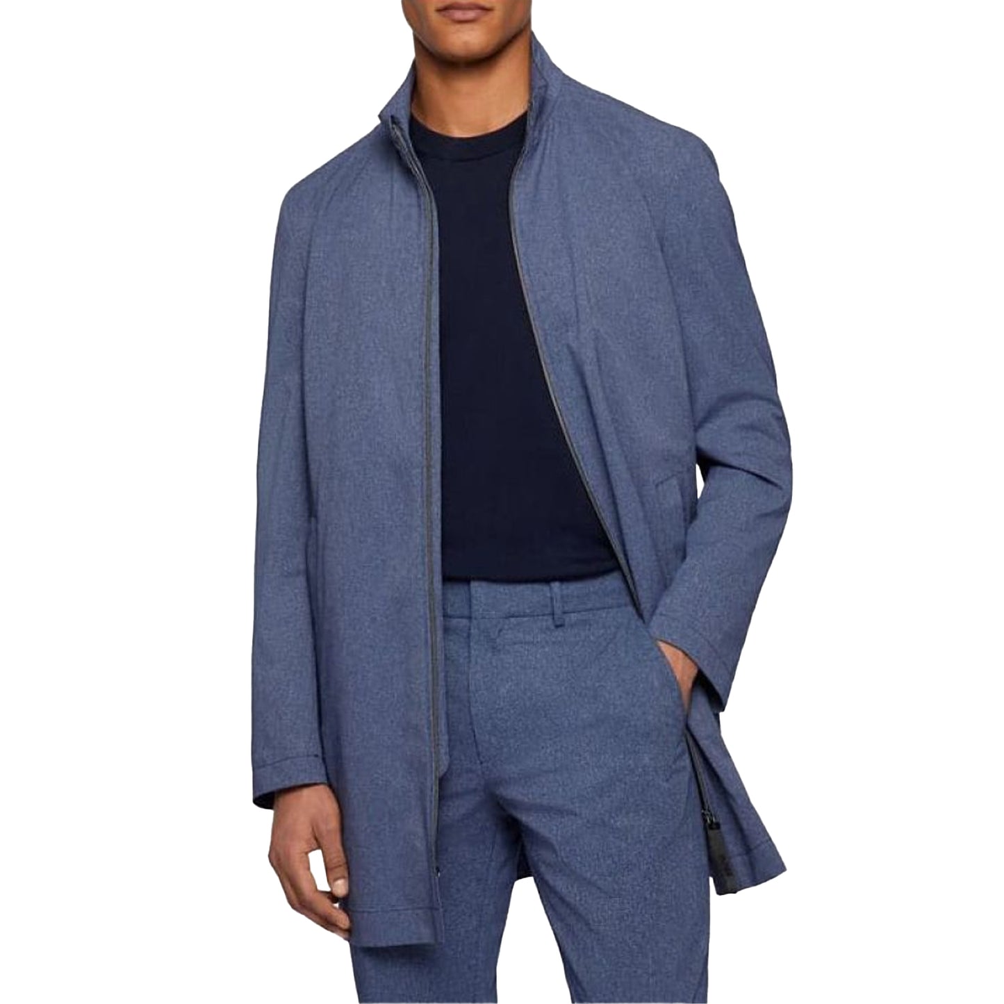 Blue - Side - Boss Mens P-Hyde Coat