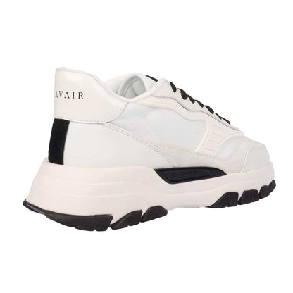 White-Black - Pack Shot - Lavair Mens Pacific 2.0 Suede Panel Trainers