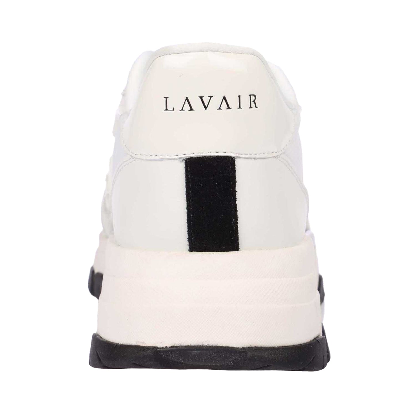 White-Black - Back - Lavair Mens Pacific 2.0 Suede Panel Trainers