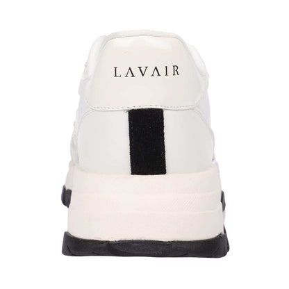 White-Black - Back - Lavair Mens Pacific 2.0 Suede Panel Trainers