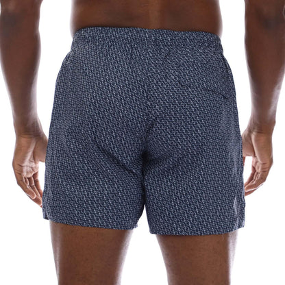 Blue - Back - Armani Mens Woven Swim Shorts