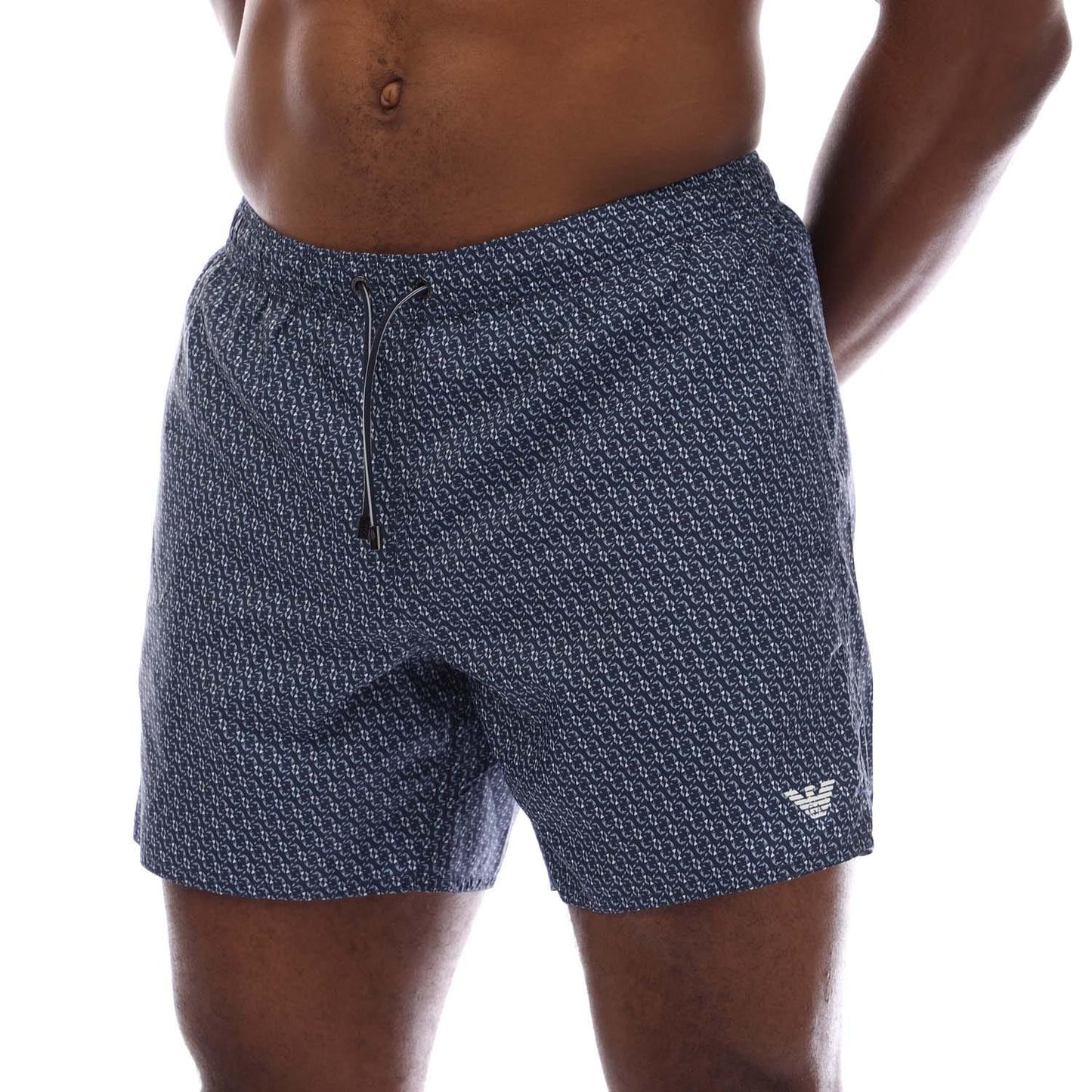 Blue - Front - Armani Mens Woven Swim Shorts