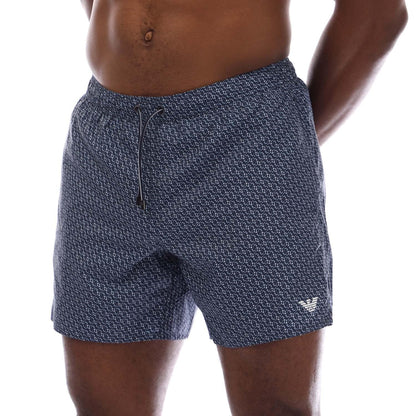 Blue - Front - Armani Mens Woven Swim Shorts