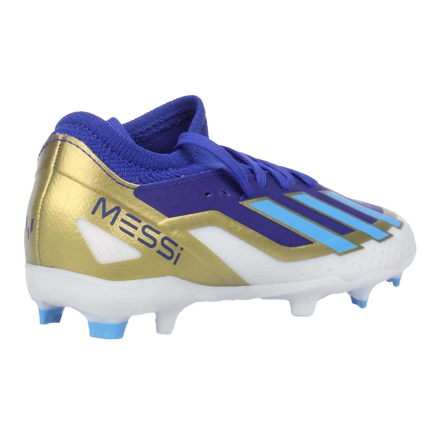 Blue - Back - Adidas Childrens-Kids X Crazyfast Messi League Firm Ground Football Boots
