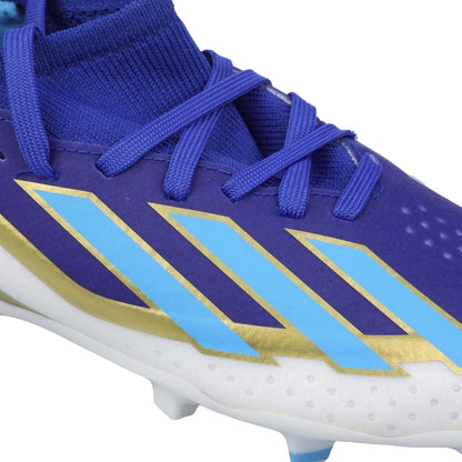 Blue - Pack Shot - Adidas Childrens-Kids X Crazyfast Messi League Firm Ground Football Boots
