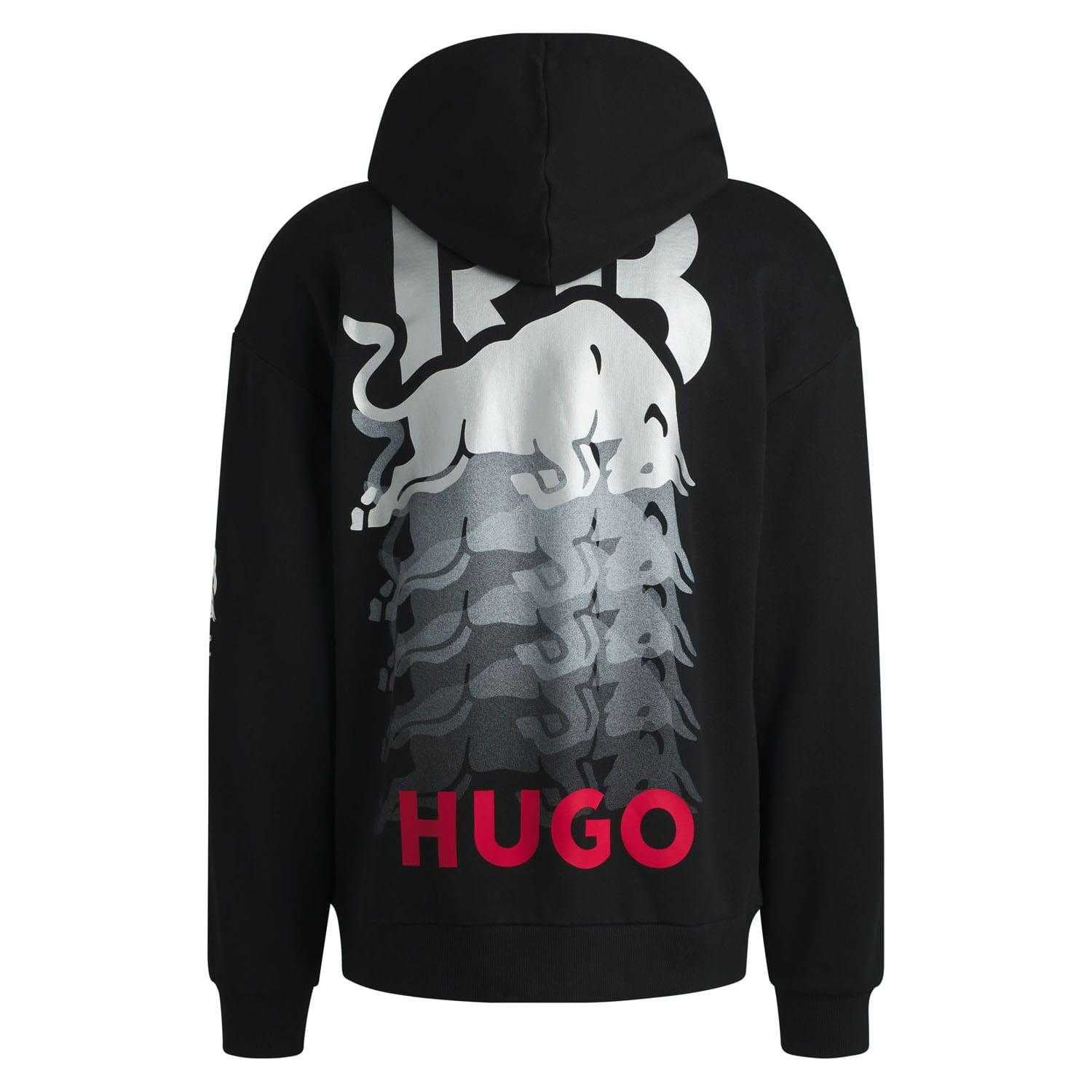 Black - Back - Hugo Mens Dynamic Branding Racing Bulls Hoodie
