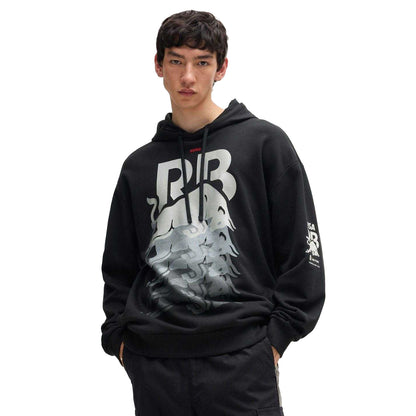 Black - Side - Hugo Mens Dynamic Branding Racing Bulls Hoodie