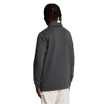 Gunmetal - Back - Lyle & Scott Mens Embroidered Quarter Zip Sweatshirt