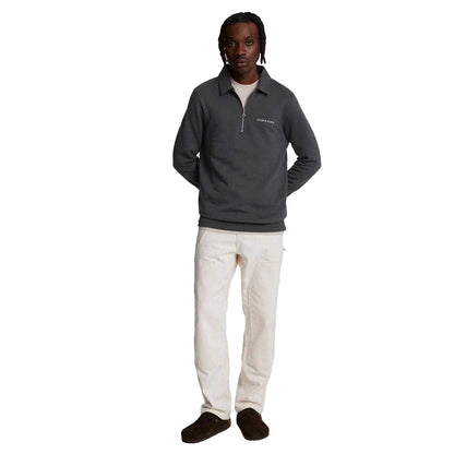 Gunmetal - Lifestyle - Lyle & Scott Mens Embroidered Quarter Zip Sweatshirt