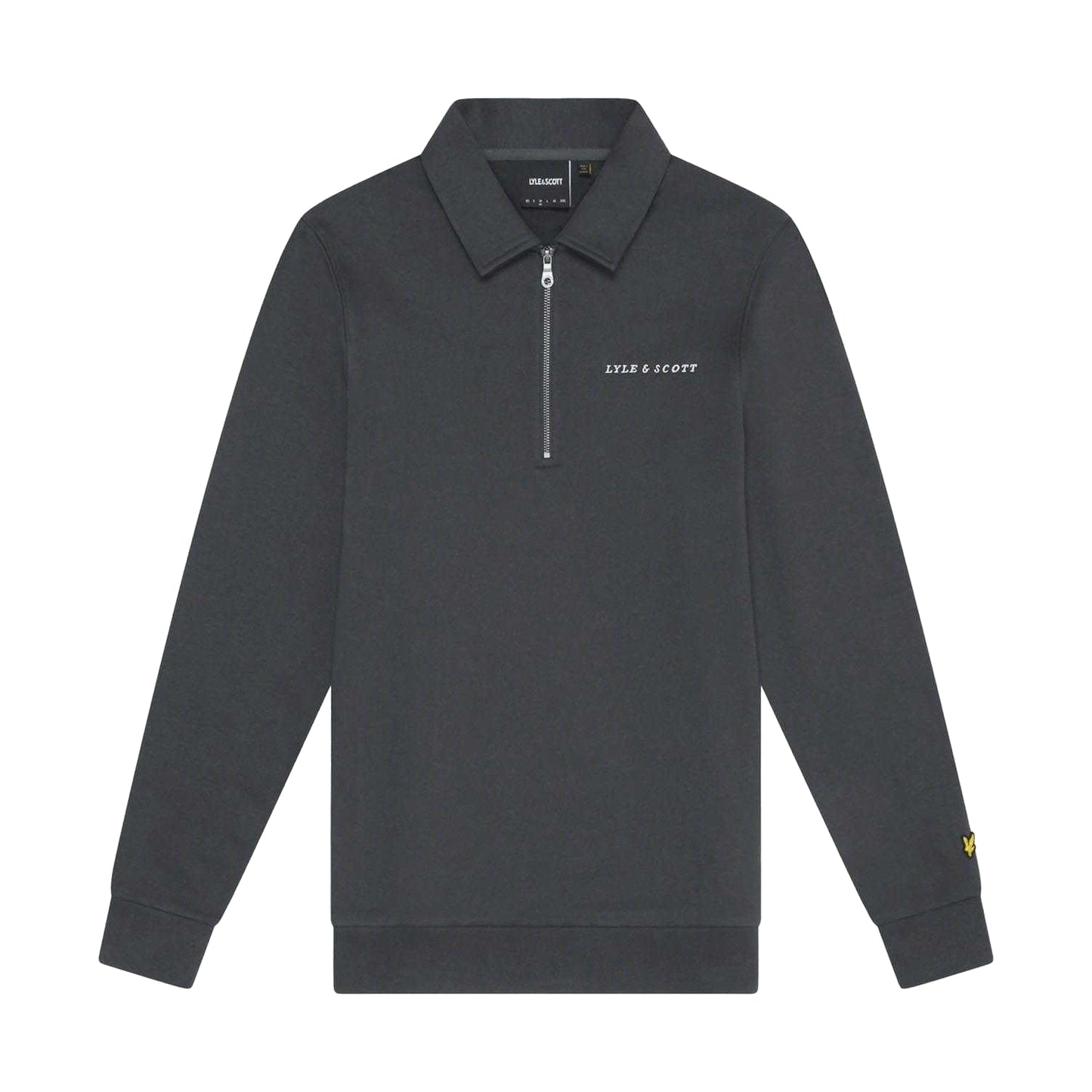 Gunmetal - Front - Lyle & Scott Mens Embroidered Quarter Zip Sweatshirt