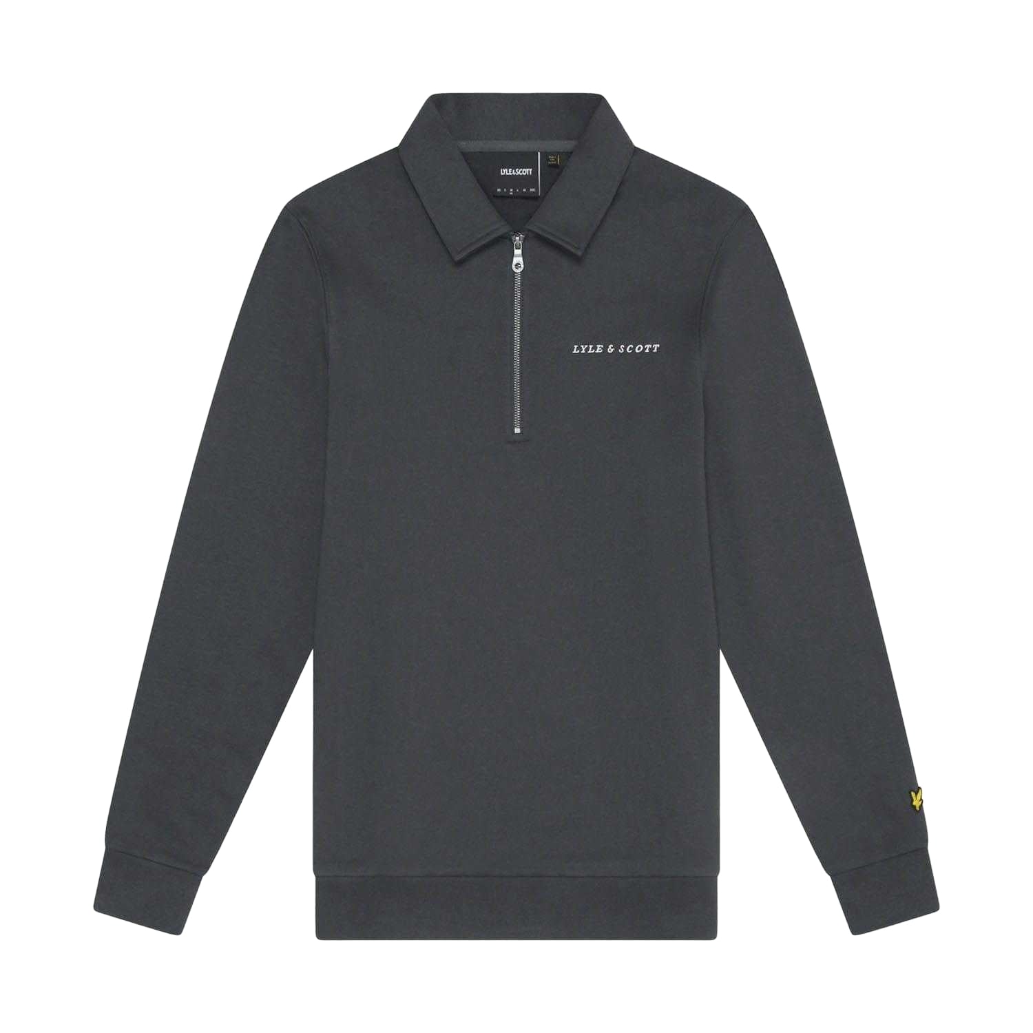 Gunmetal - Front - Lyle & Scott Mens Embroidered Quarter Zip Sweatshirt