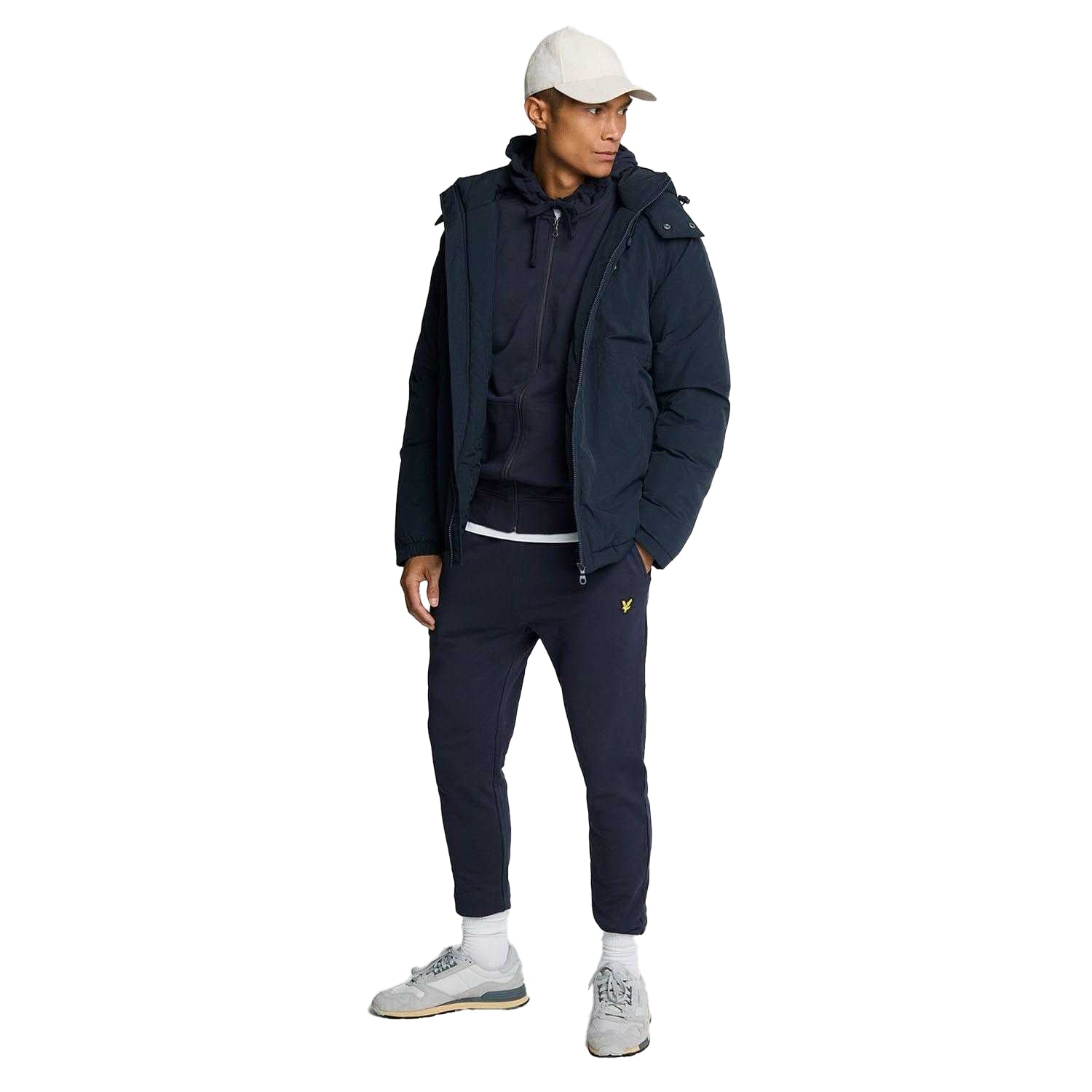 Navy - Side - Lyle & Scott Mens Skinny Jogging Bottoms