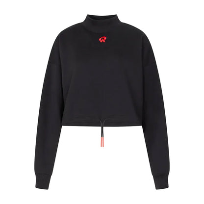 Black - Front - Red Run Womens-Ladies Inky Crop Sweatshirt