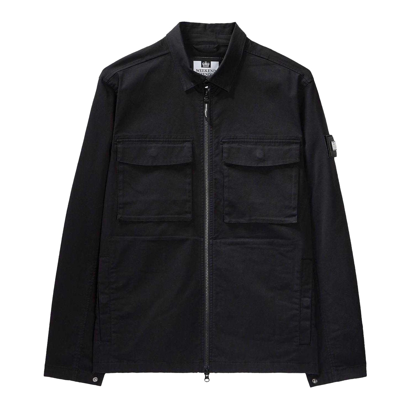 Black - Front - Weekend Offender Mens Formella Dual Pocket Overshirt