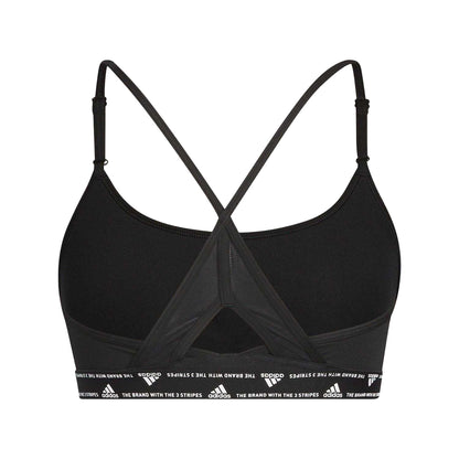 Black-White - Back - Adidas Womens-Ladies Aeroreact Light Support Training Sports Bra