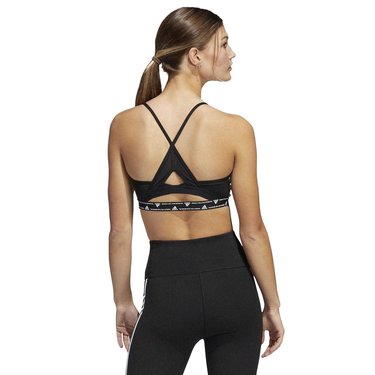 Black-White - Lifestyle - Adidas Womens-Ladies Aeroreact Light Support Training Sports Bra