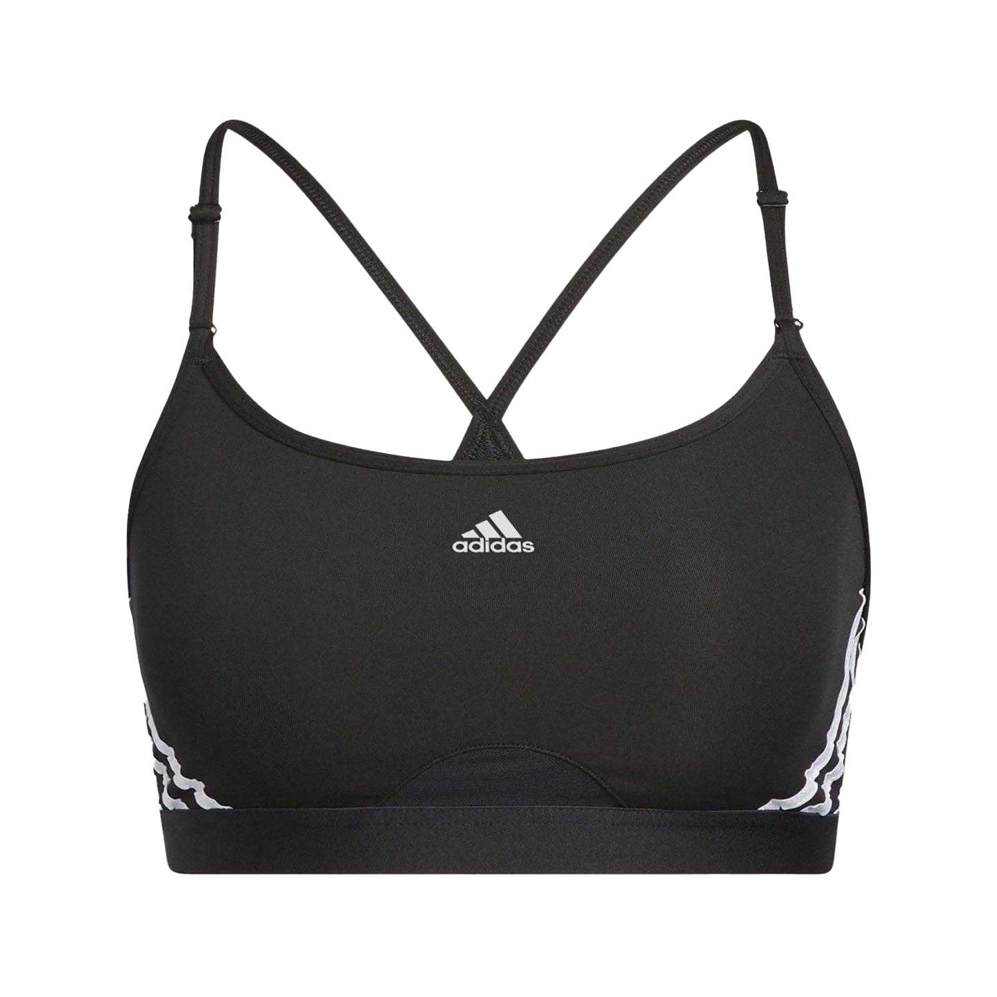 Black-White - Front - Adidas Womens-Ladies Aeroreact Light Support Training Sports Bra