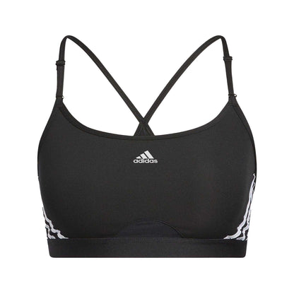 Black-White - Front - Adidas Womens-Ladies Aeroreact Light Support Training Sports Bra