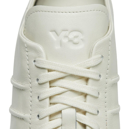 Off White - Close up - Y-3 Mens Japan Leather Trainers