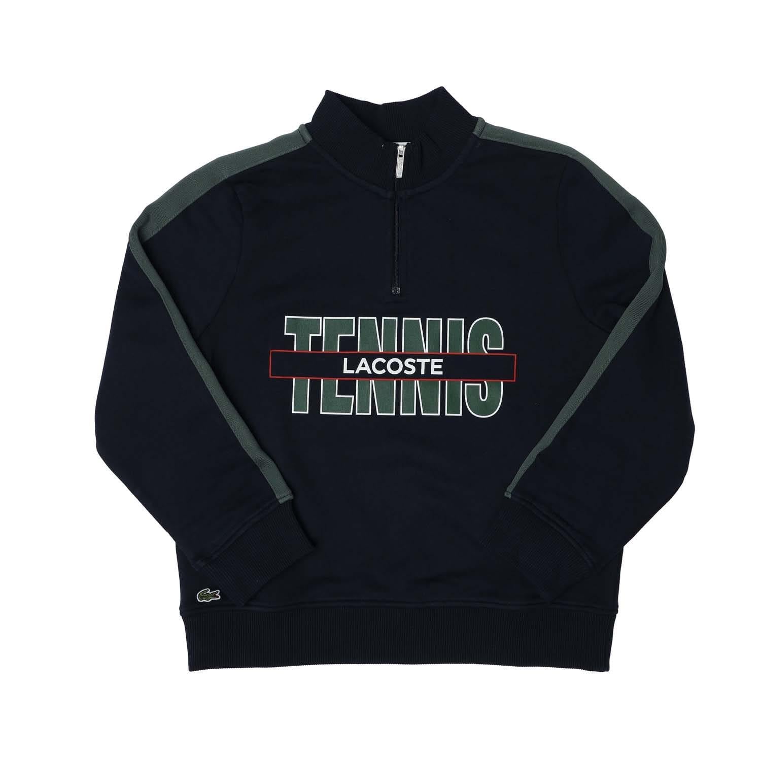 Blue - Front - Lacoste Childrens-Kids Cotton Standing Collar Sweatshirt