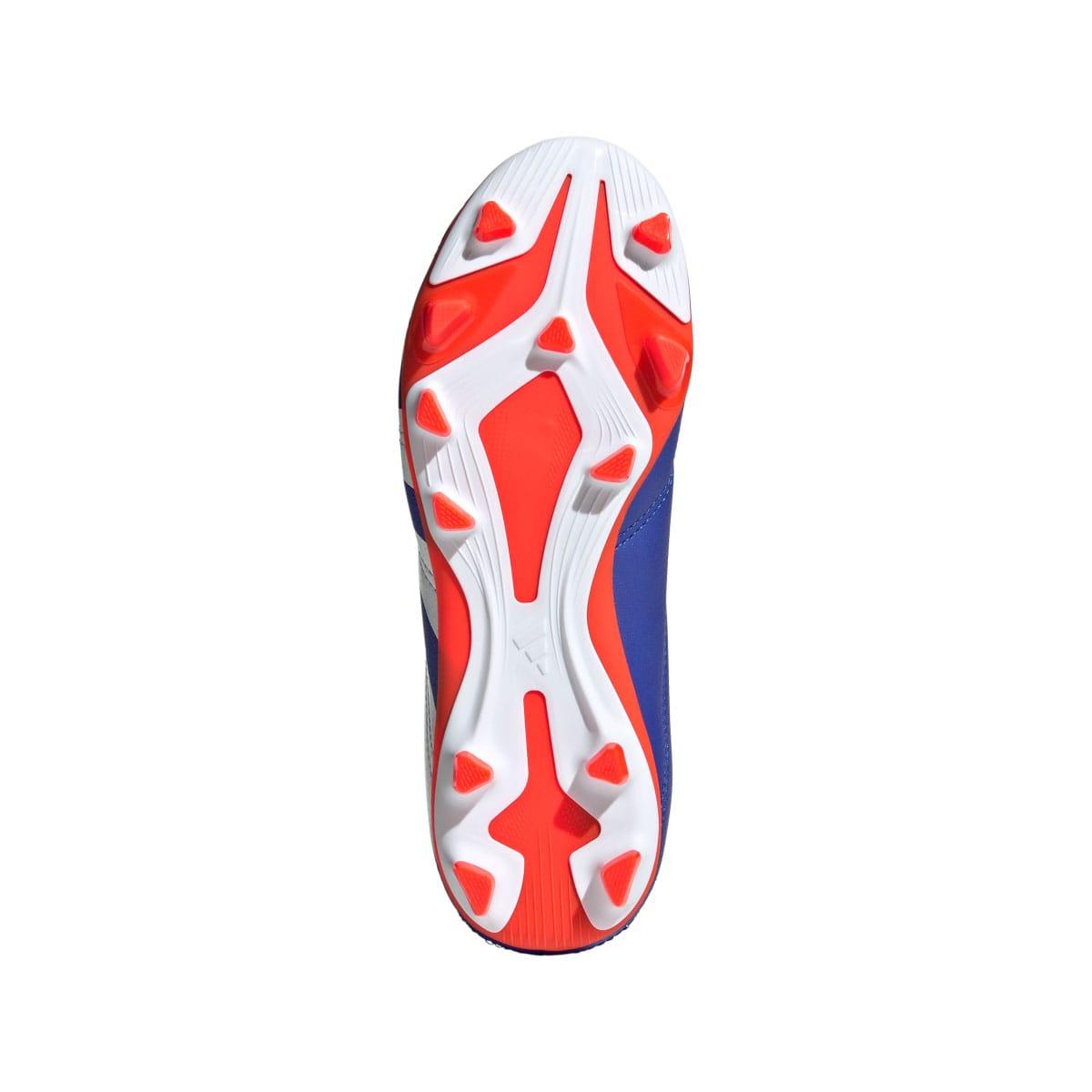 Blue-Orange-White - Side - Adidas Childrens-Kids Predator Club Flexible Ground Football Boots